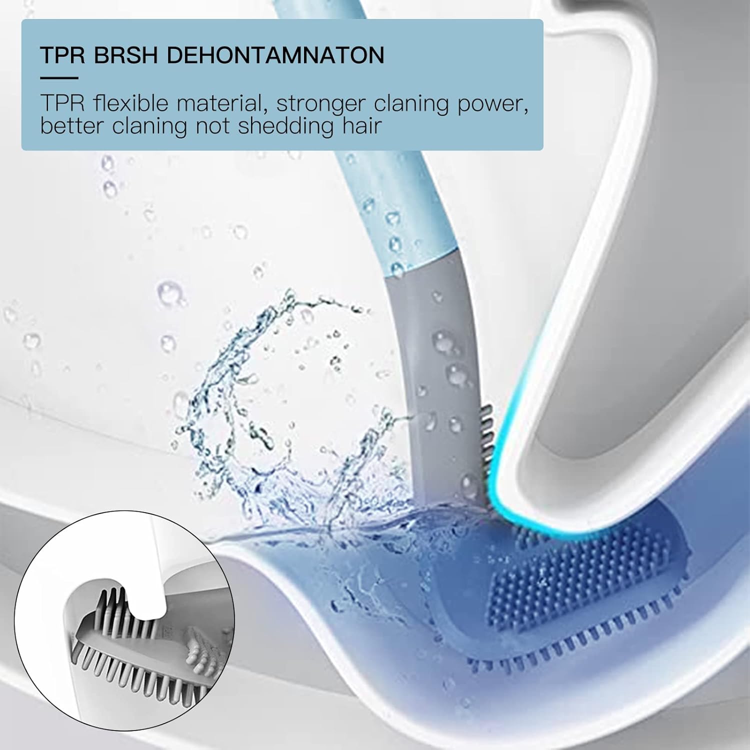 WOBEVB 2Pcs Toilet Brush Set with Curved Design for Deep Cleaning