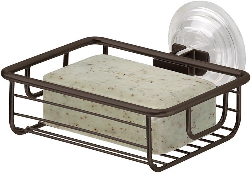 InterDesign Classico Suction Shower Caddy with Shelves and Hooks