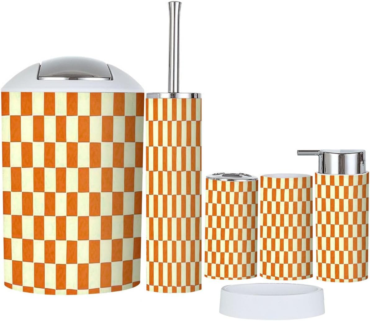 Boho Bathroom Accessories Set 6 Piece Modern Design