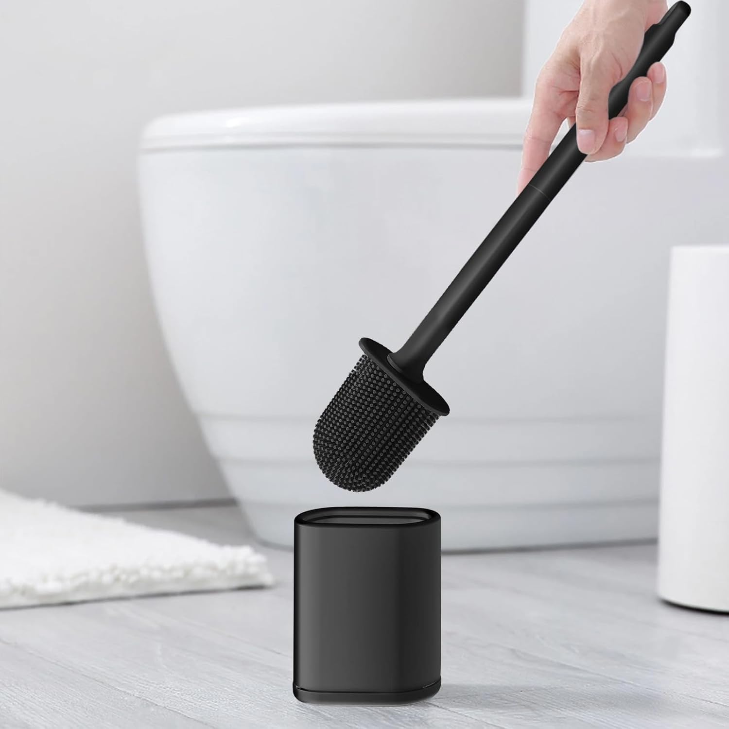 JIMACRO Soft Toilet Brush with Non-Slip Handle