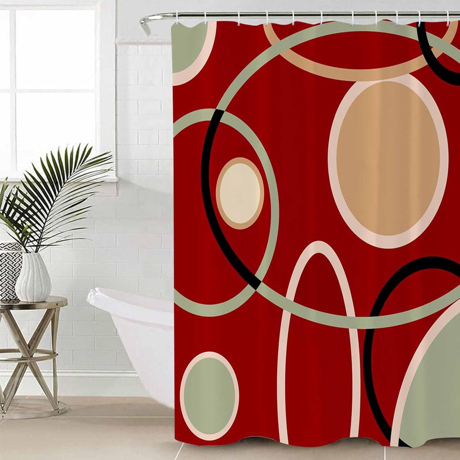 ZOE GARDEN Geometric Red Bathroom Set