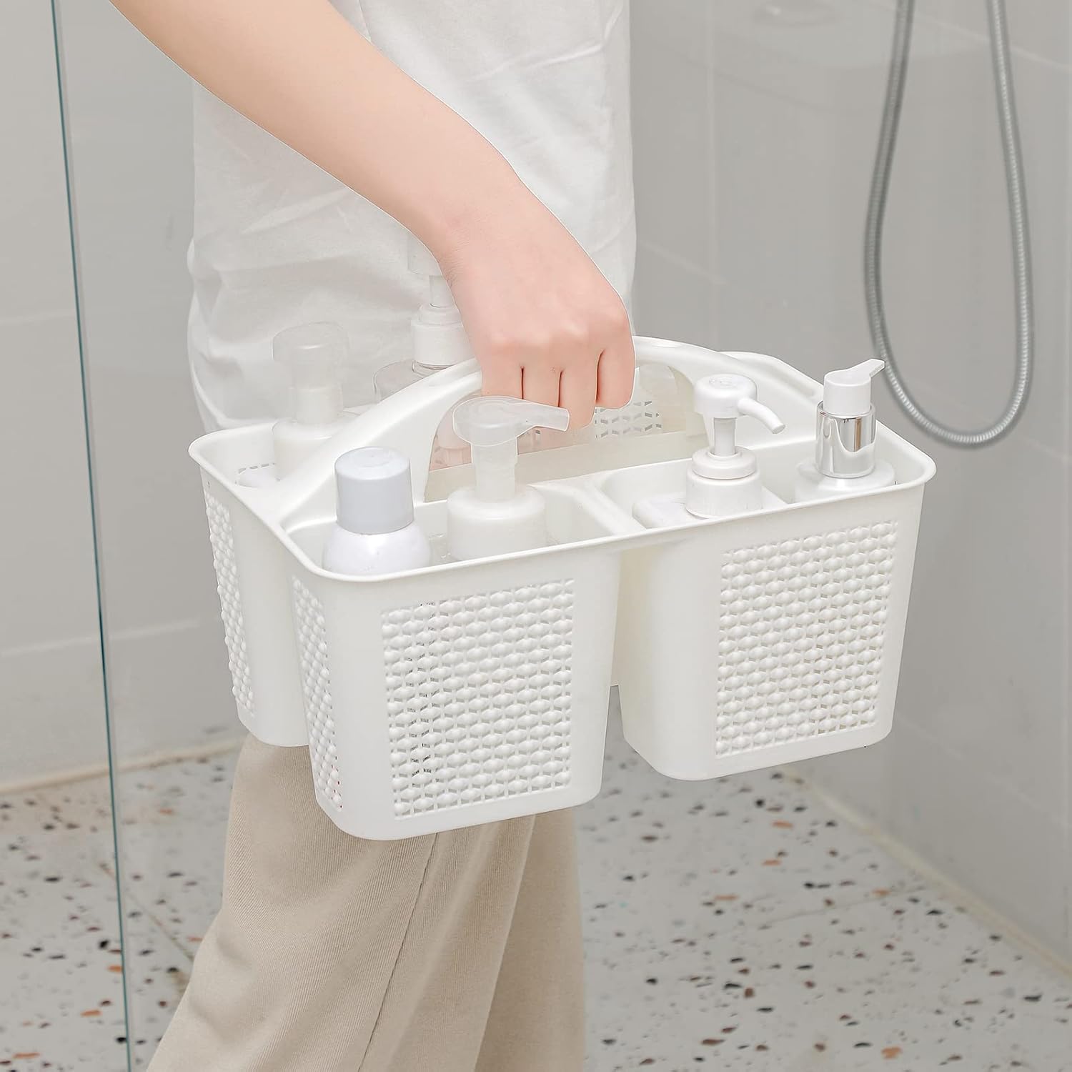 UUJOLY Plastic Shower Caddy Basket with Handle 1
