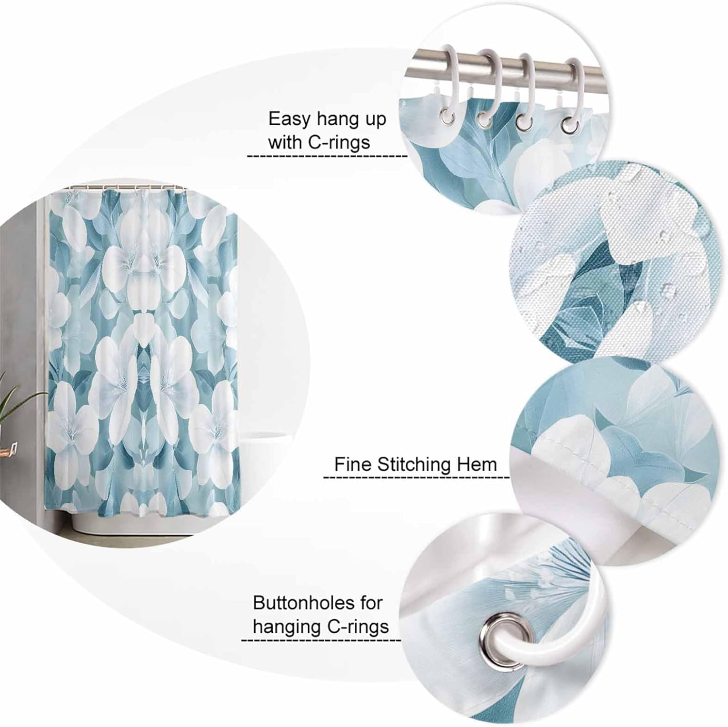 ZOE GARDEN Watercolor Flowers Bathroom Set 1