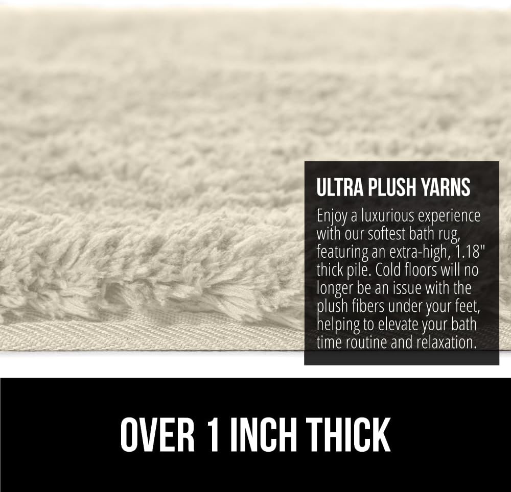 Gorilla Grip Premium Luxury Bath Rug Ivory 36x24