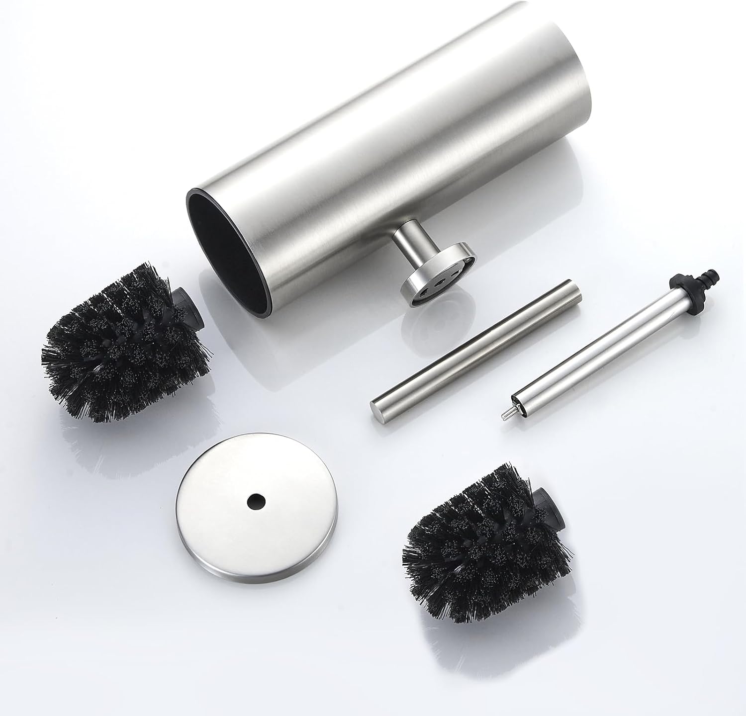 TINYROW Toilet Brush with Holder Brushed Nickel Wall Mounted