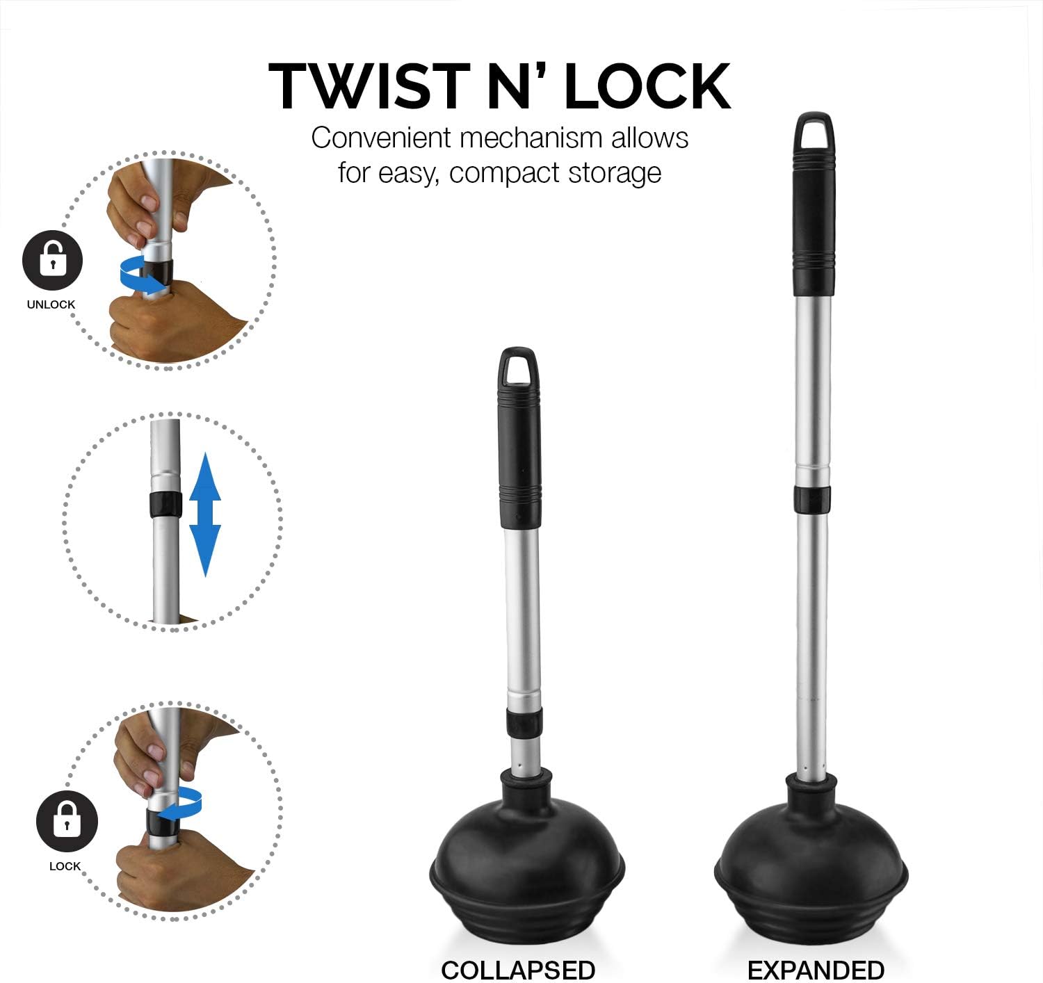 NEIKO 60168A Toilet Plunger Set 4 Piece