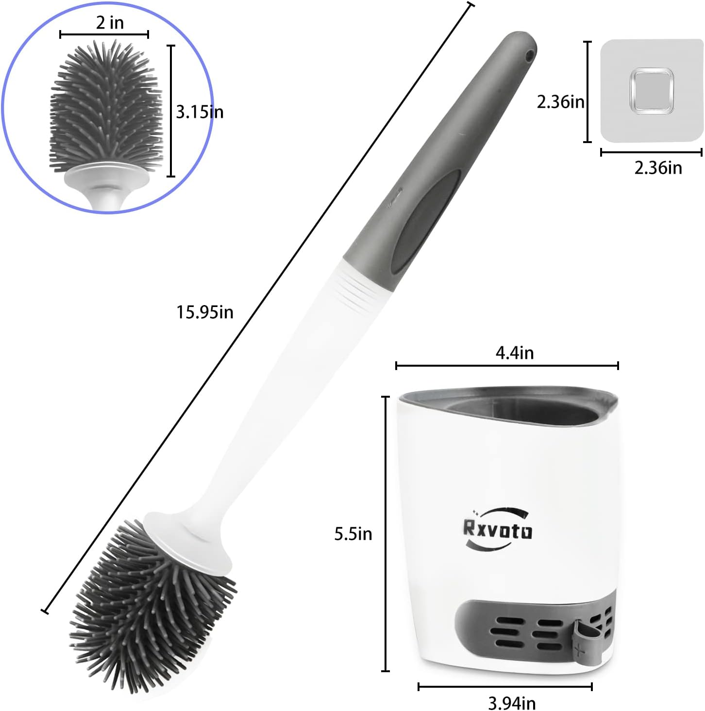 Silicone Toilet Brush with Refillable Design and Soft Bristles