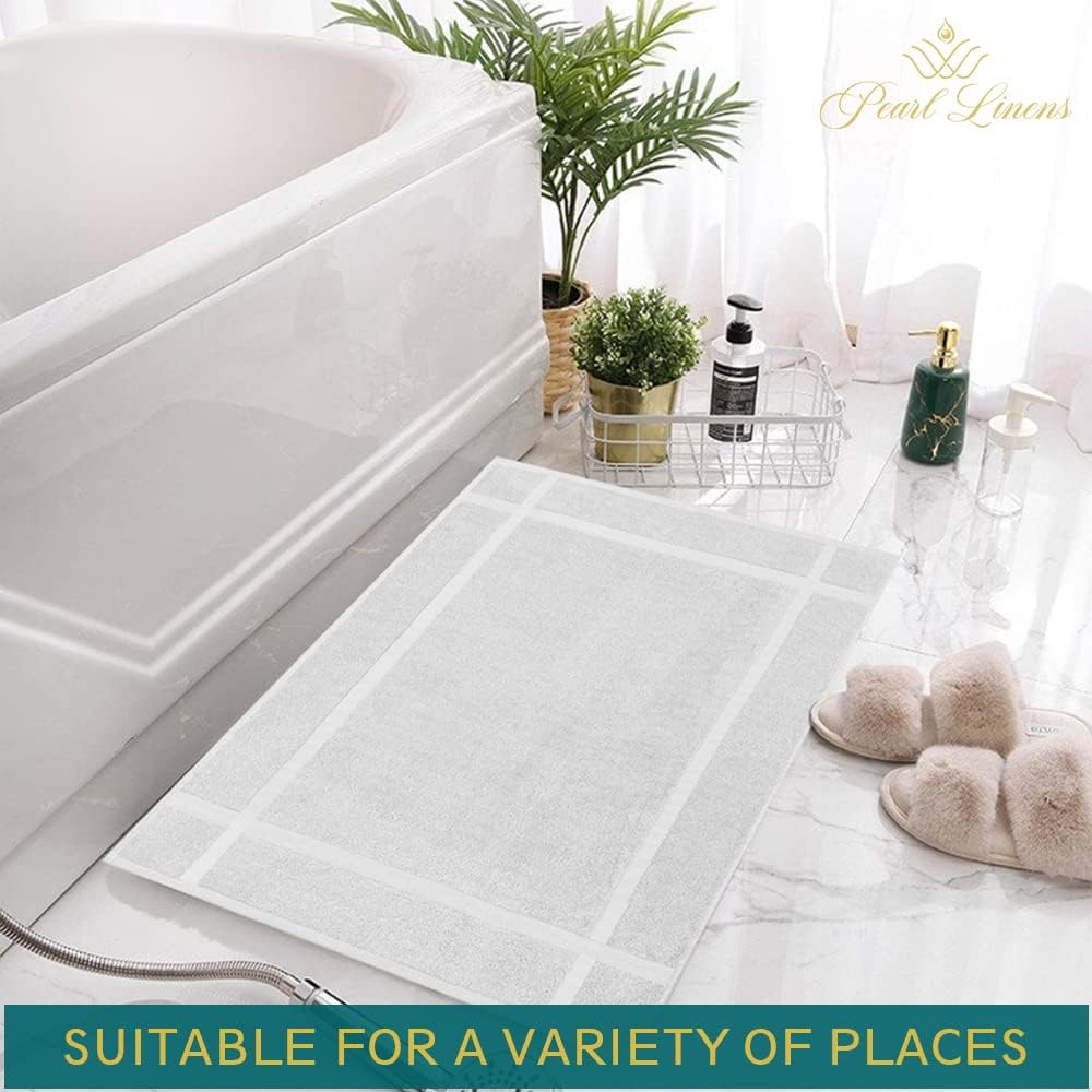Pearl Linens 6 Pack Cotton Bath Mats 20x30in