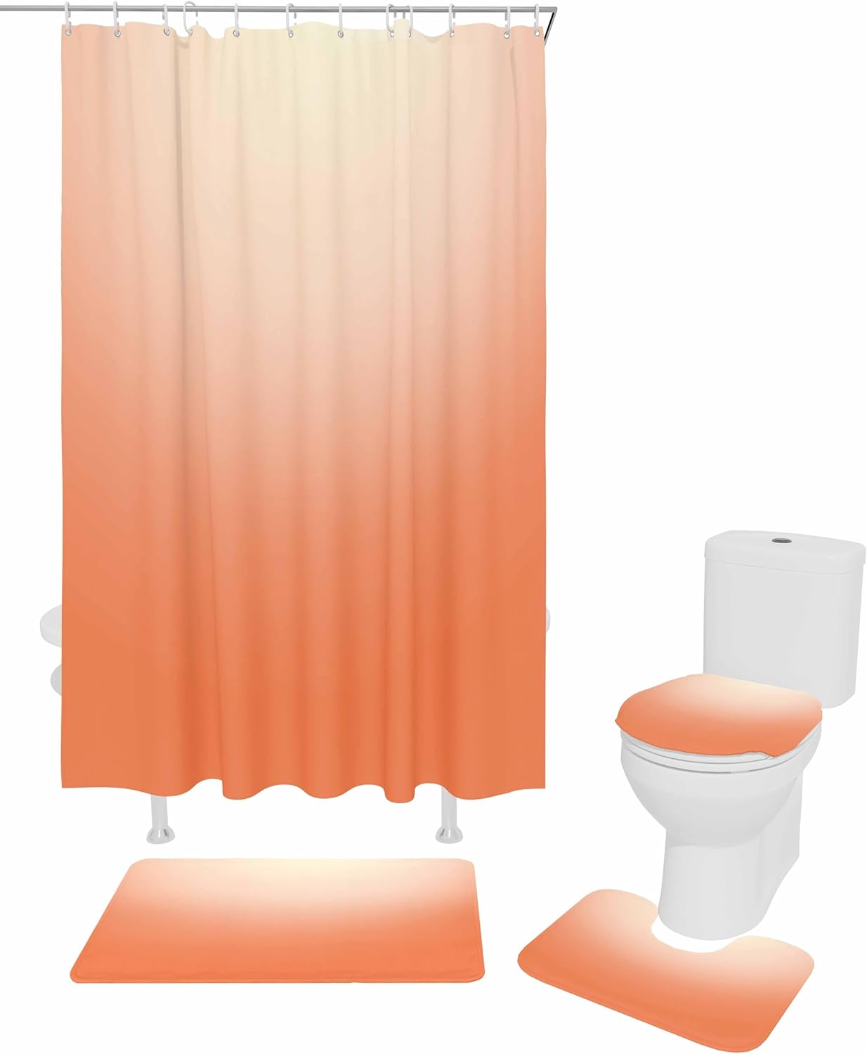 ZOE GARDEN Gradient Orange Bathroom Set