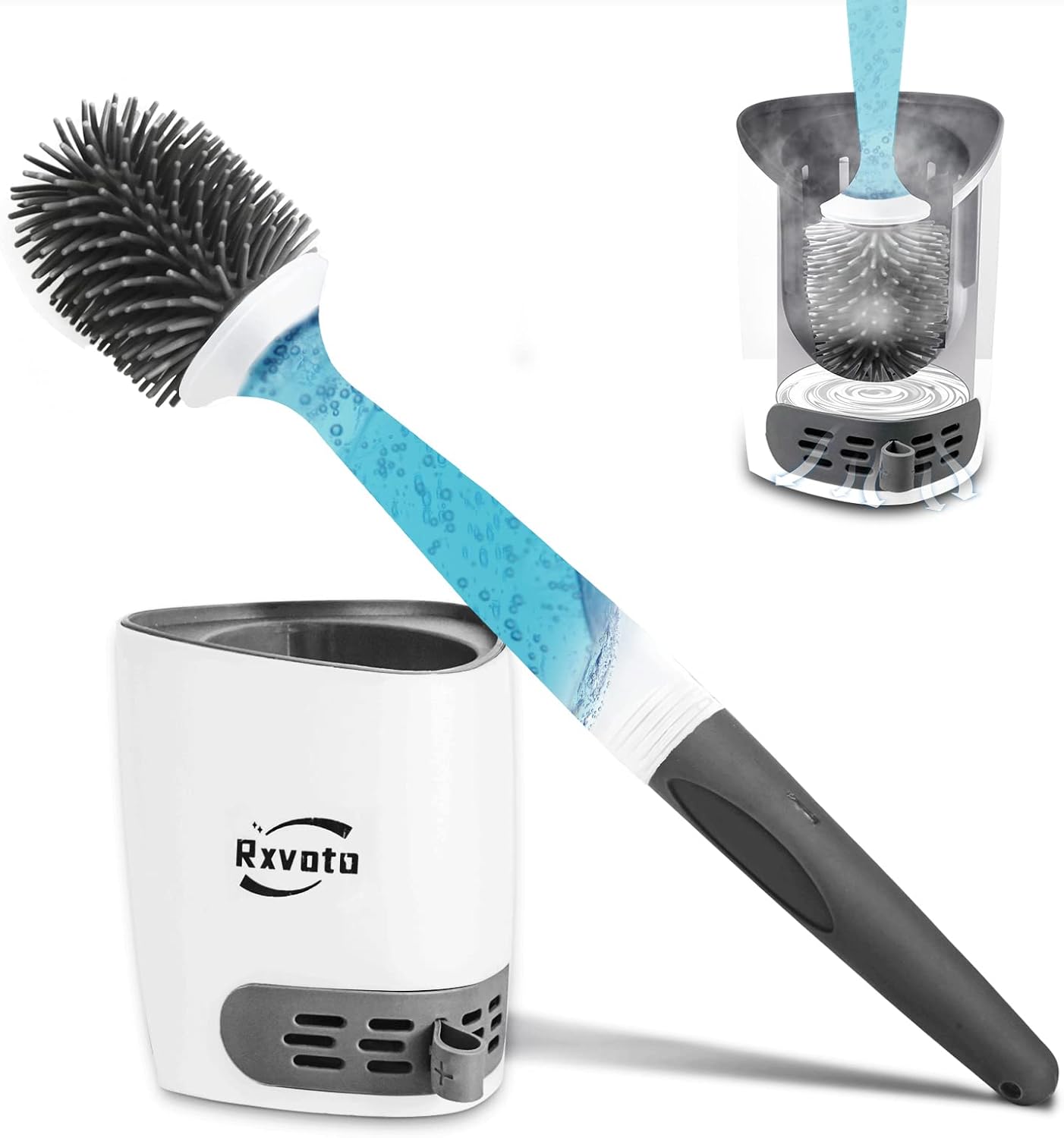 Silicone Toilet Brush with Refillable Design and Soft Bristles