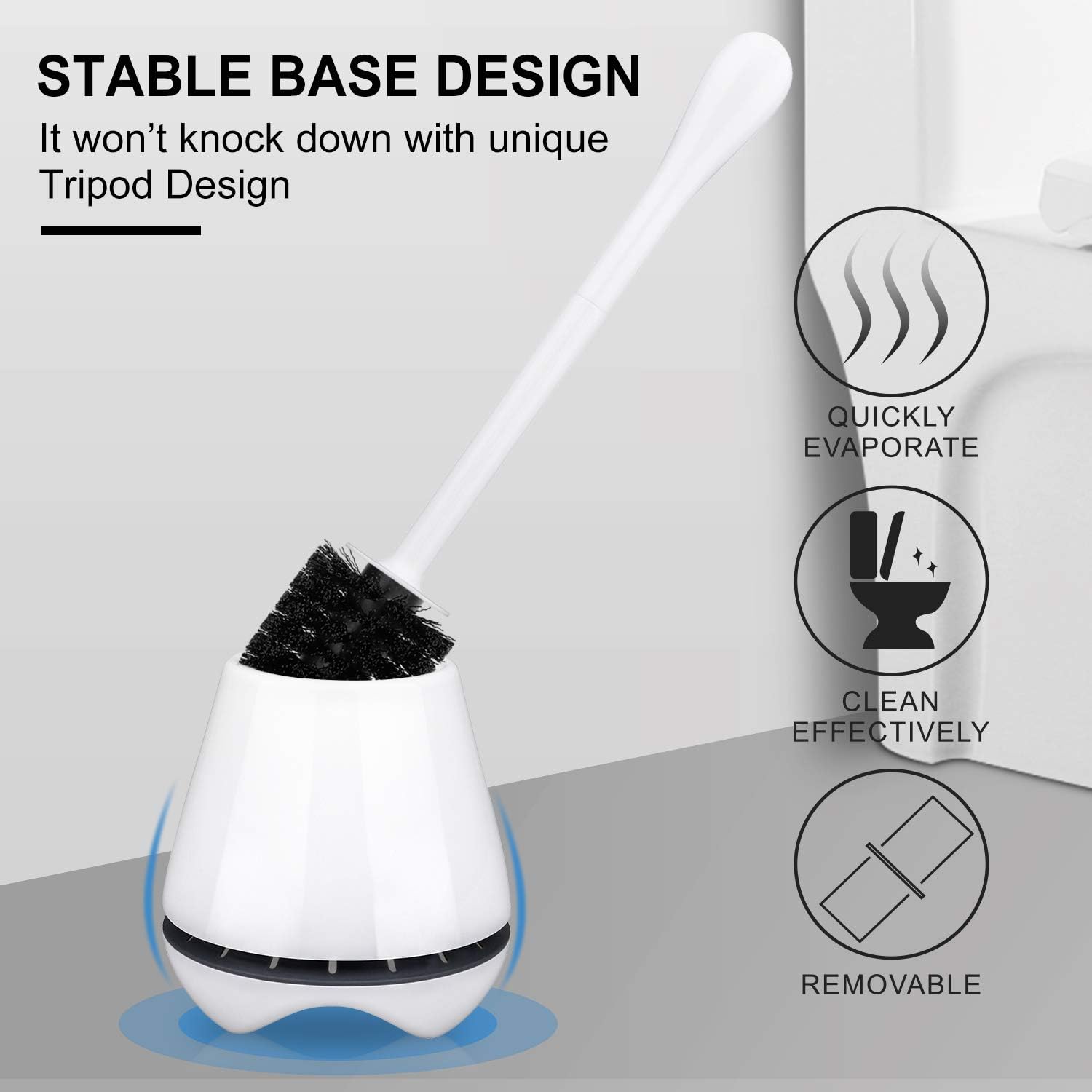 UPTRONIC 3 Pack Toilet Brush and Plunger Set