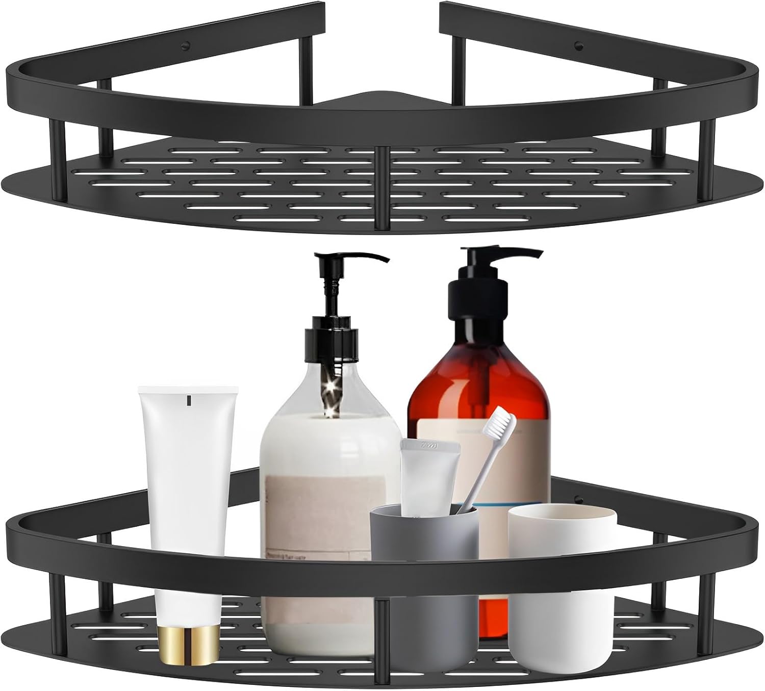 2Pcs Corner Shower Caddy Rustproof Aluminum Storage Rack