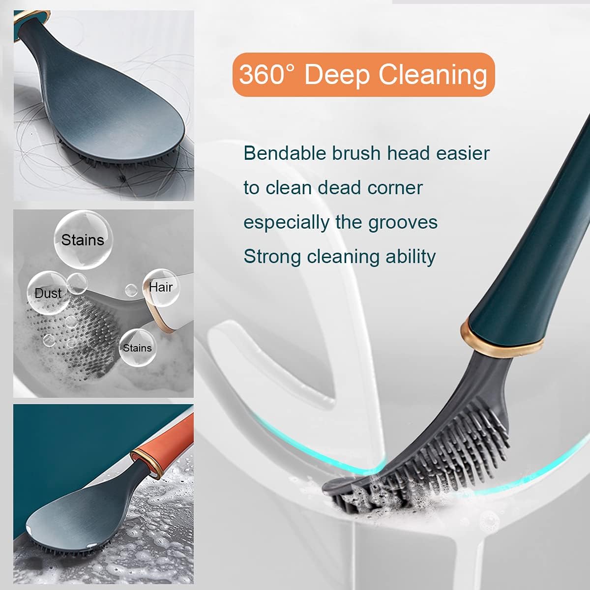 ZHYUAO Dark Green Toilet Brush Holder Set