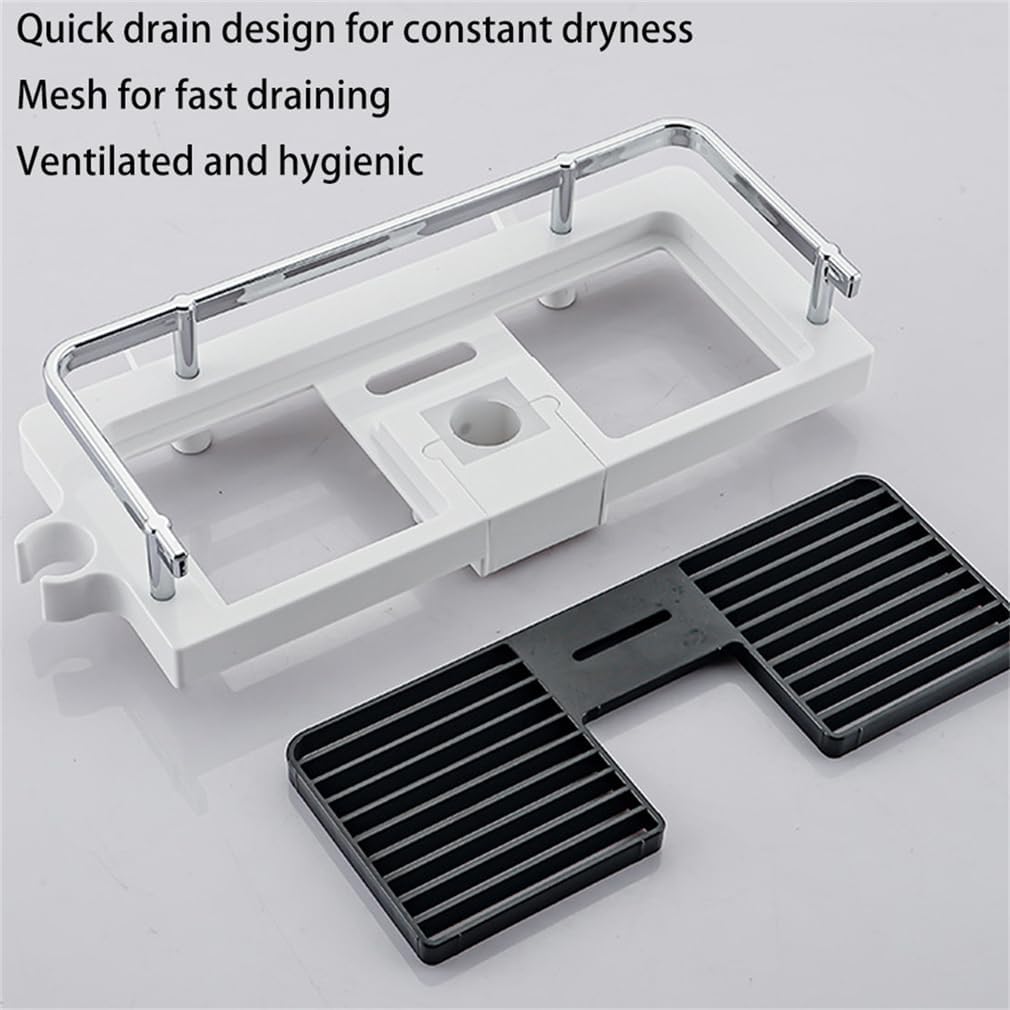 Gnozuiky Bathroom Shelf - Liftable Shower Rack with Easy Installation