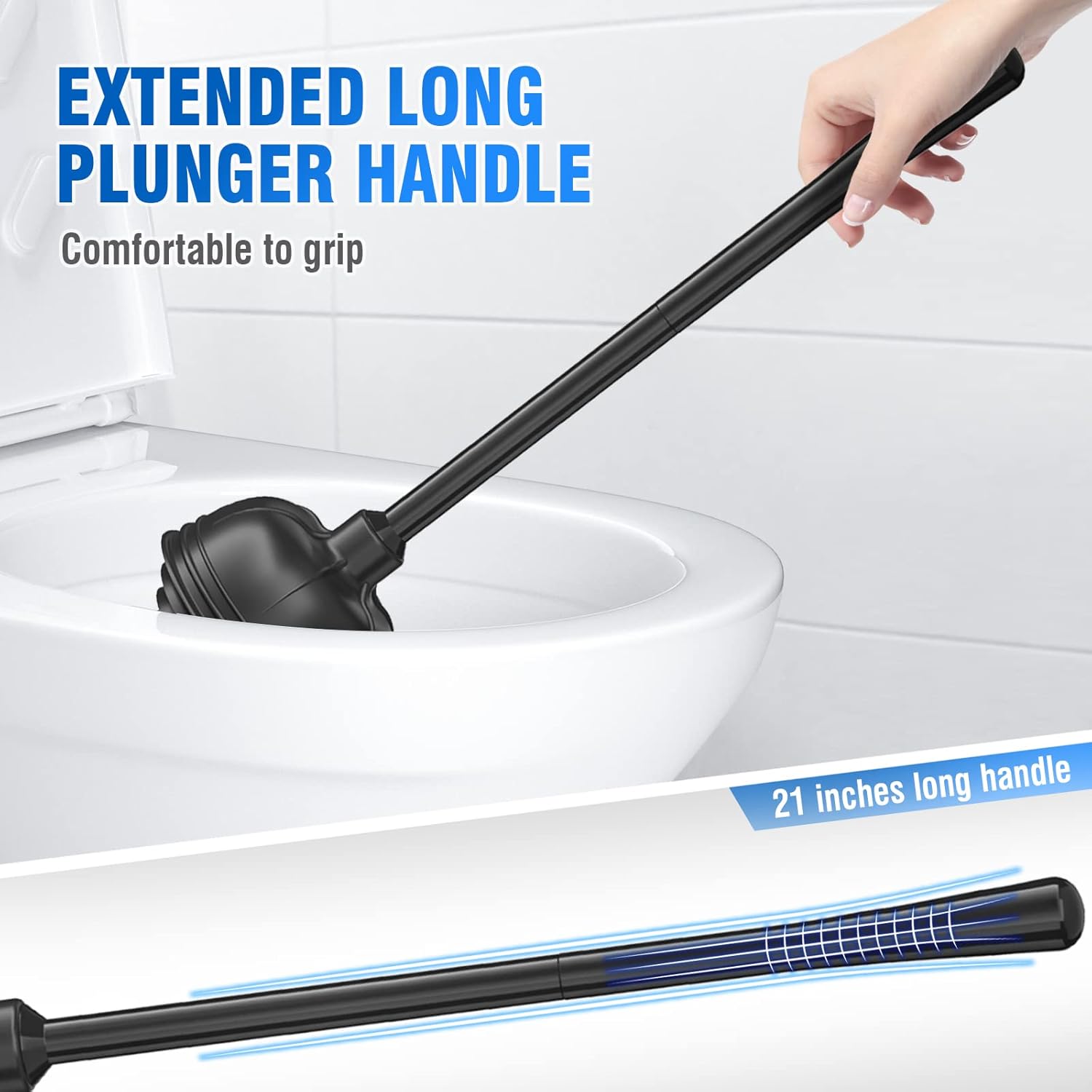 Uptronic Toilet Plunger and Brush Set with Holder 1