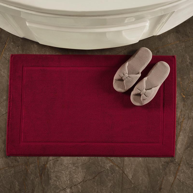 Hawmam Linen Red Bath Mats 2 Pack