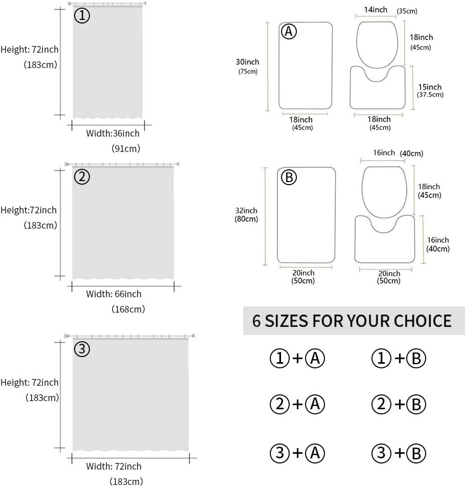 ZOE GARDEN Teal White Bathroom Set with Shower Curtain and Rug