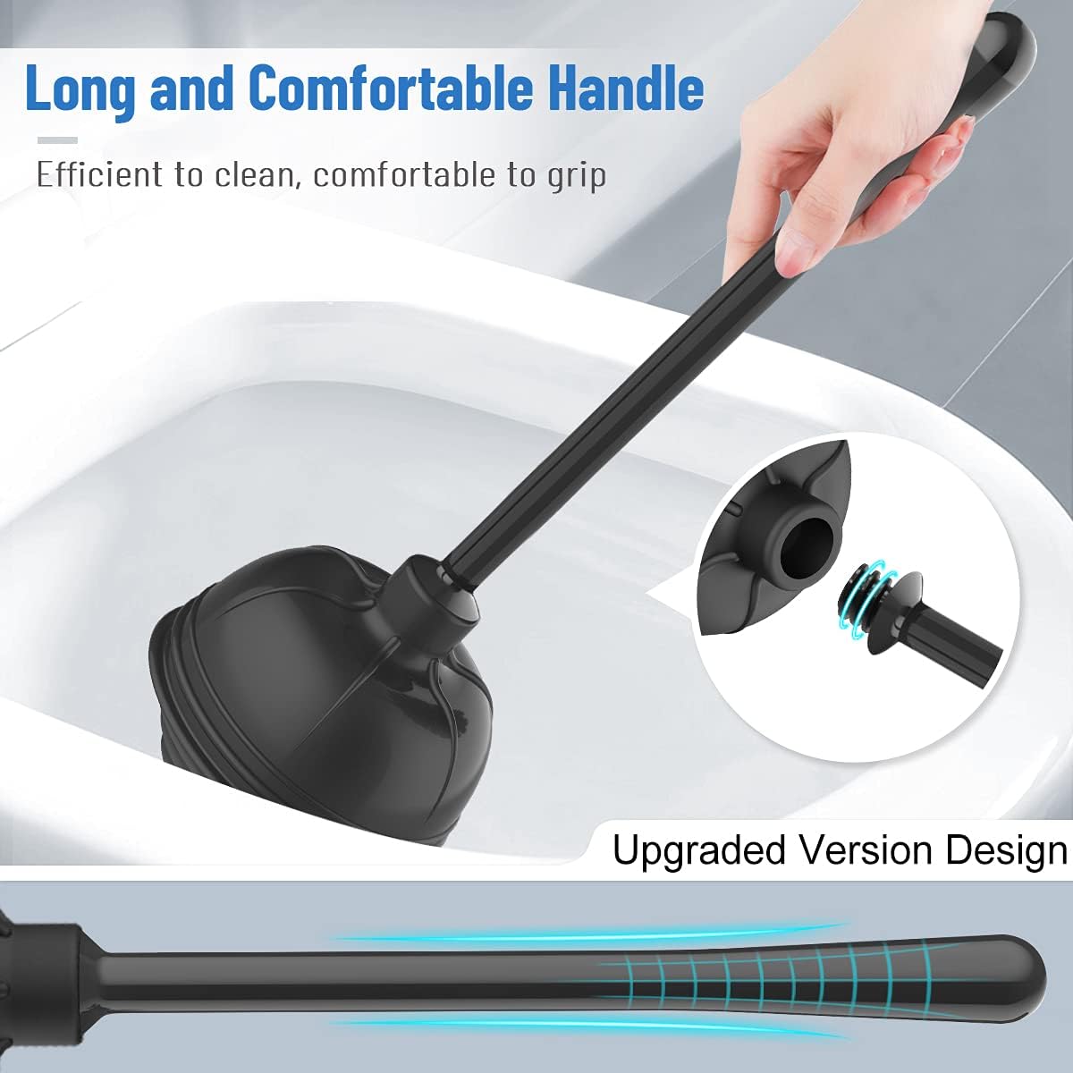 Uptronic Toilet Plunger and Brush Set with Holder