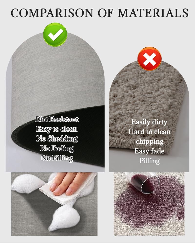 Mecko Light Grey Bath Mat Rug 16x24 Non-Slip Quick Dry Absorbent