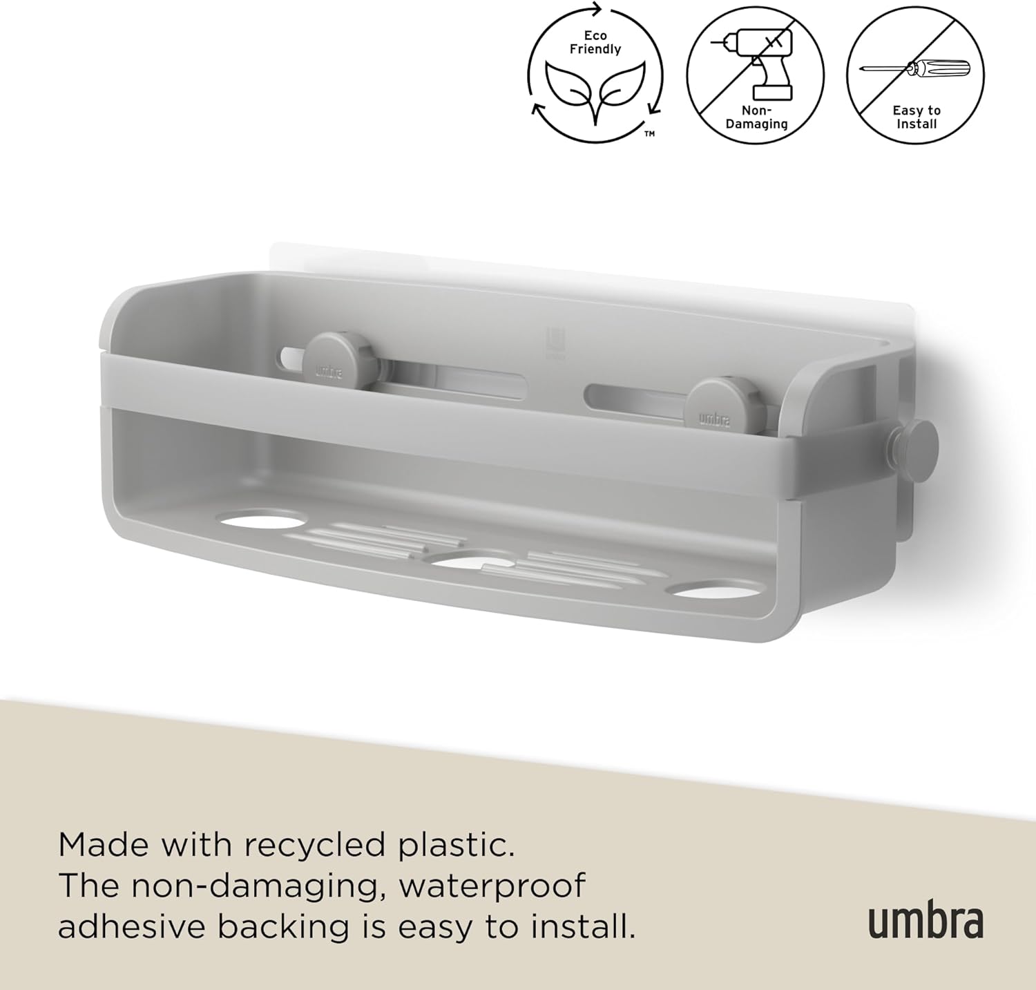 Umbra Flex Adhesive Grey Shower Caddy