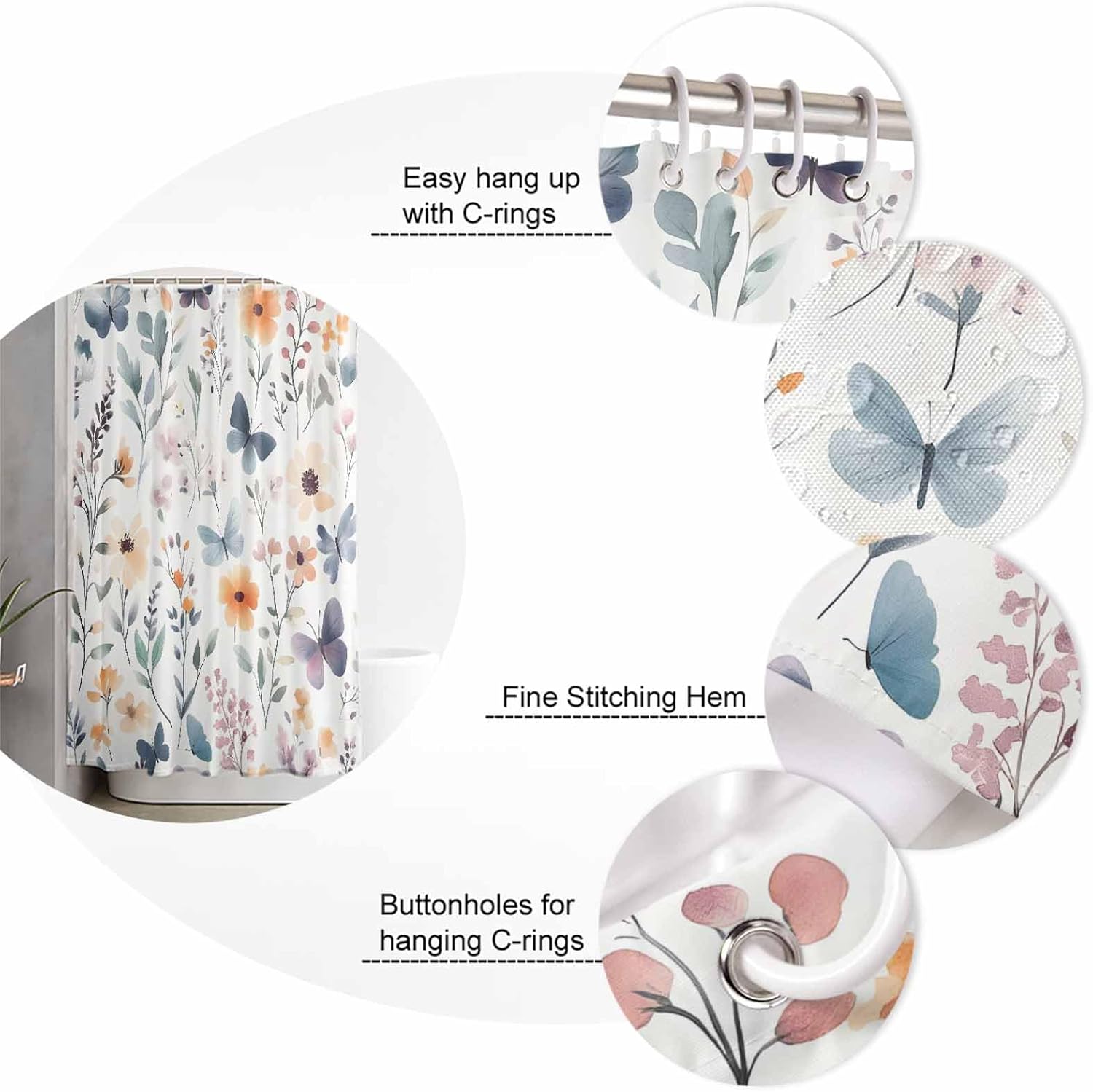 ZOE GARDEN Botanical Flower Bathroom Set