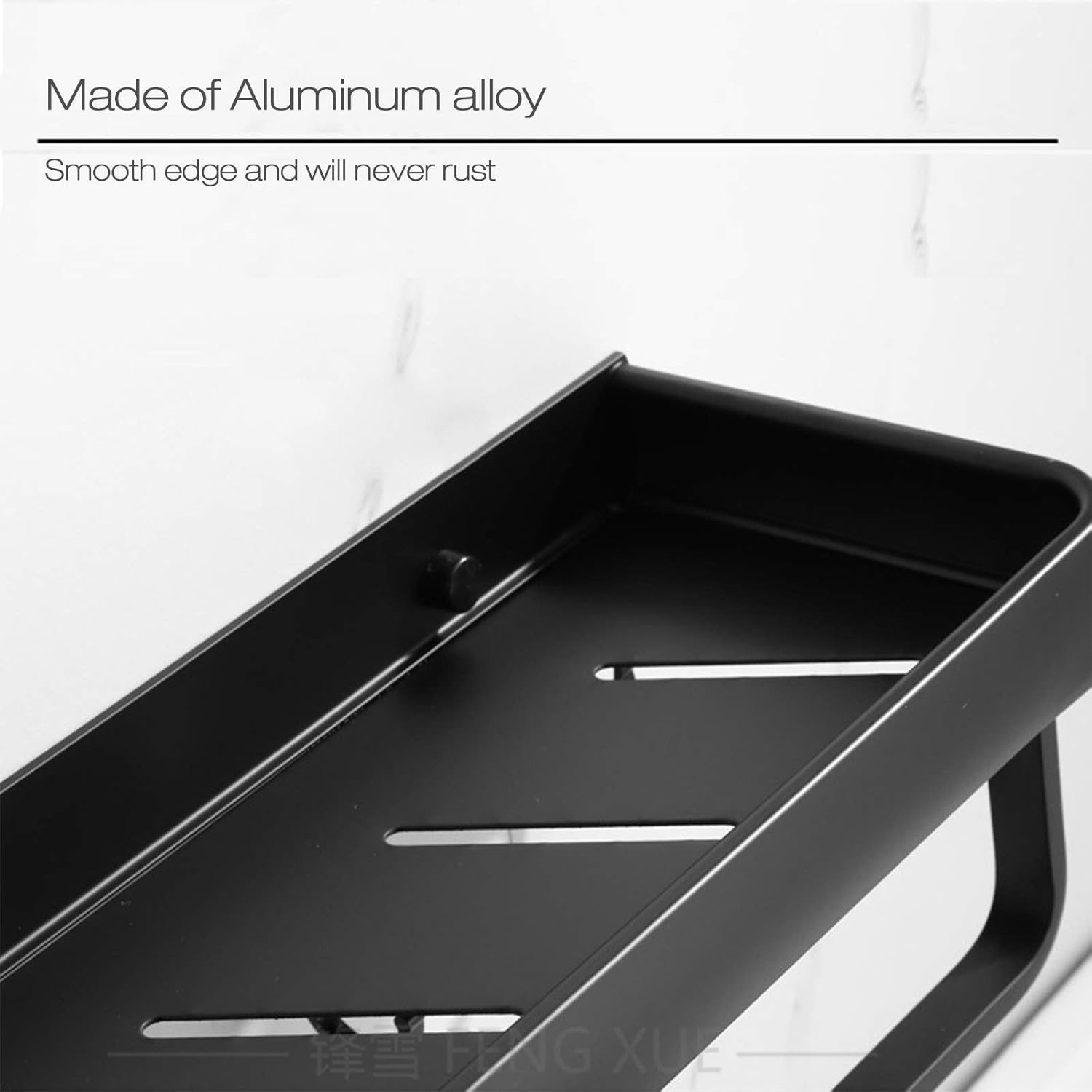 Lancher 2-Pack No Drilling Shower Caddy - Black