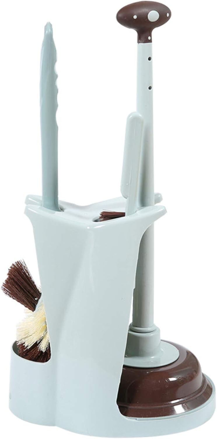 XWEM 3 in 1 Toilet Brush and Plunger Set Blue
