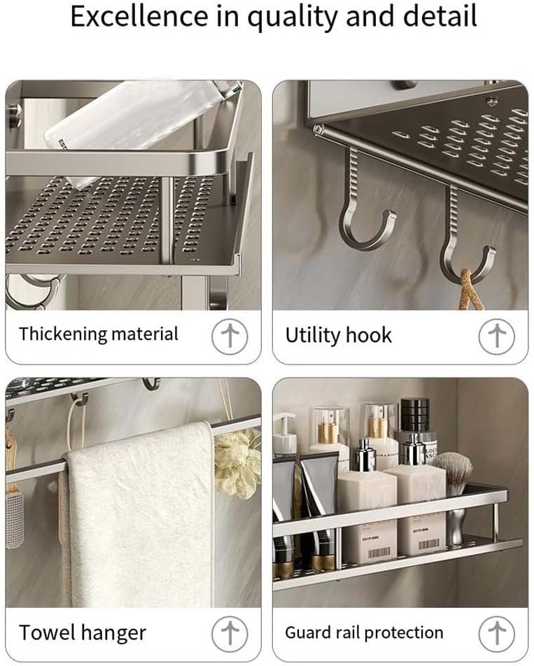 XVESOY Shower Caddy 2-Pack Adhesive Organizer