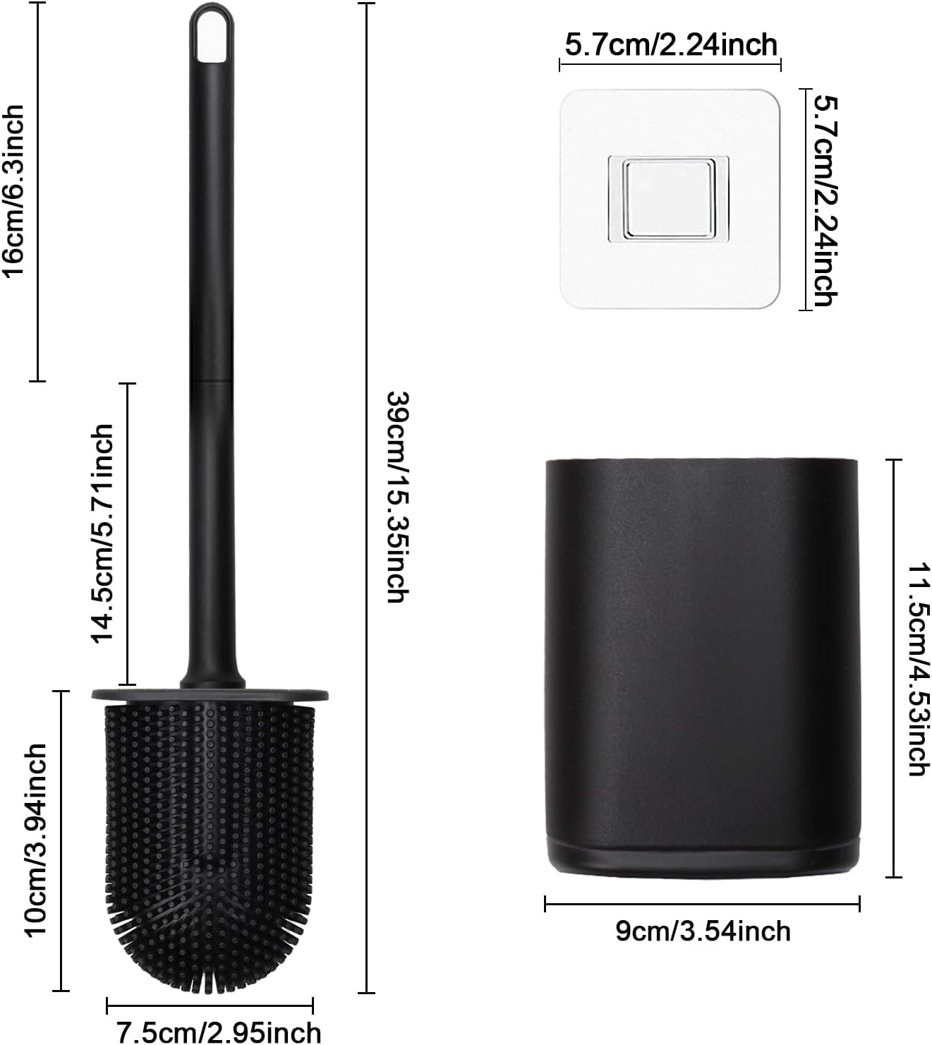 JIMACRO Soft Toilet Brush with Non-Slip Handle