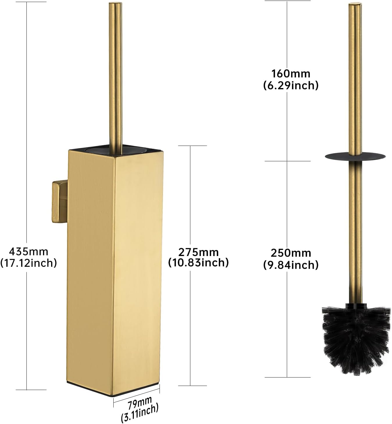 FVITA Wall Mounted Toilet Brush with Holder 1