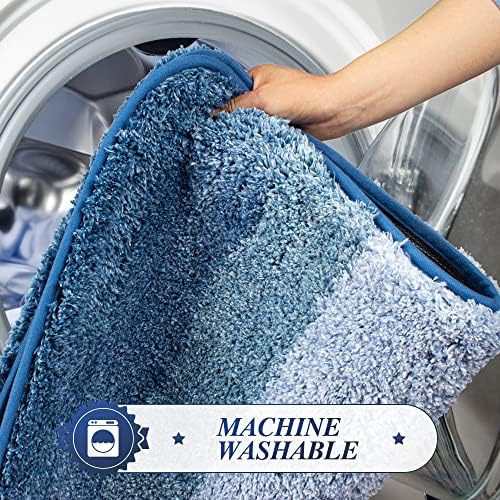Walensee Non Slip Bath Mat 16x24 Ombre Blue