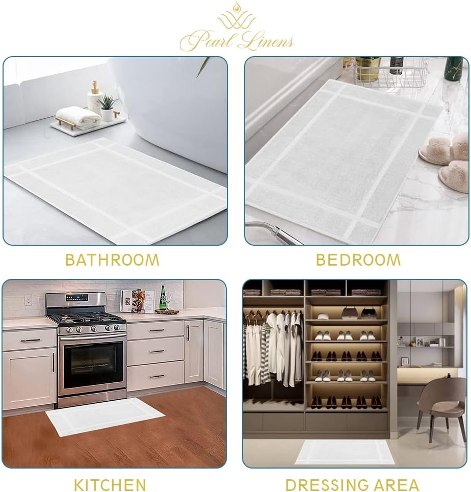 Pearl Linens 6 Pack Cotton Bath Mats 20x30in