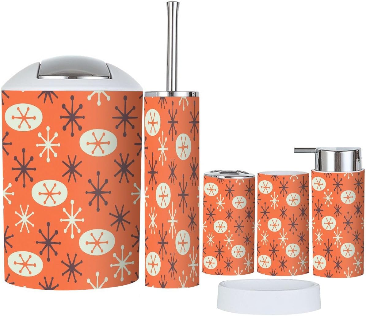 Boho Retro Bathroom Accessory Set 6 Piece 1