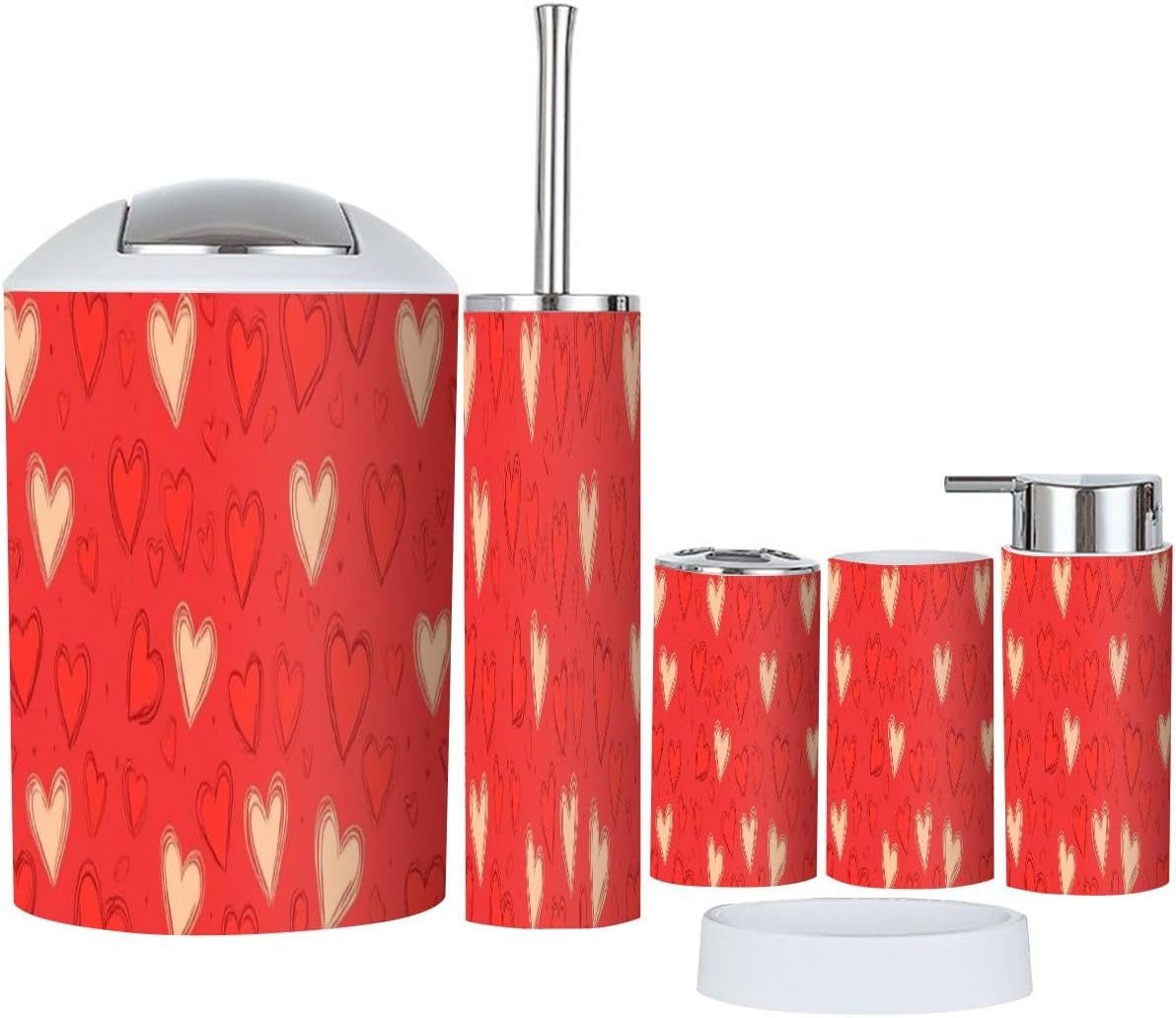Boho Cute Bathroom Accessory Set 6 Piece
