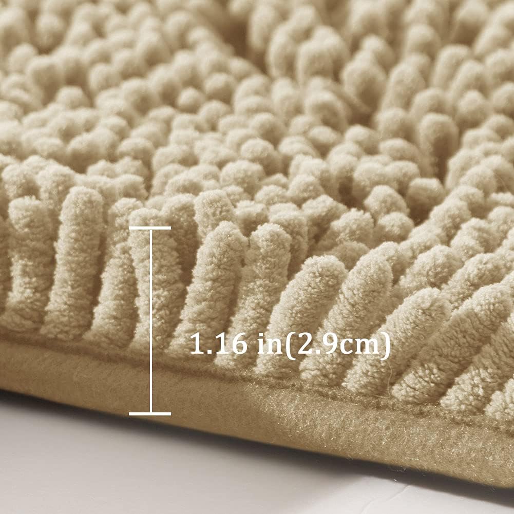 SONORO KATE Plush Bath Rug Non-Slip 3220 Beige