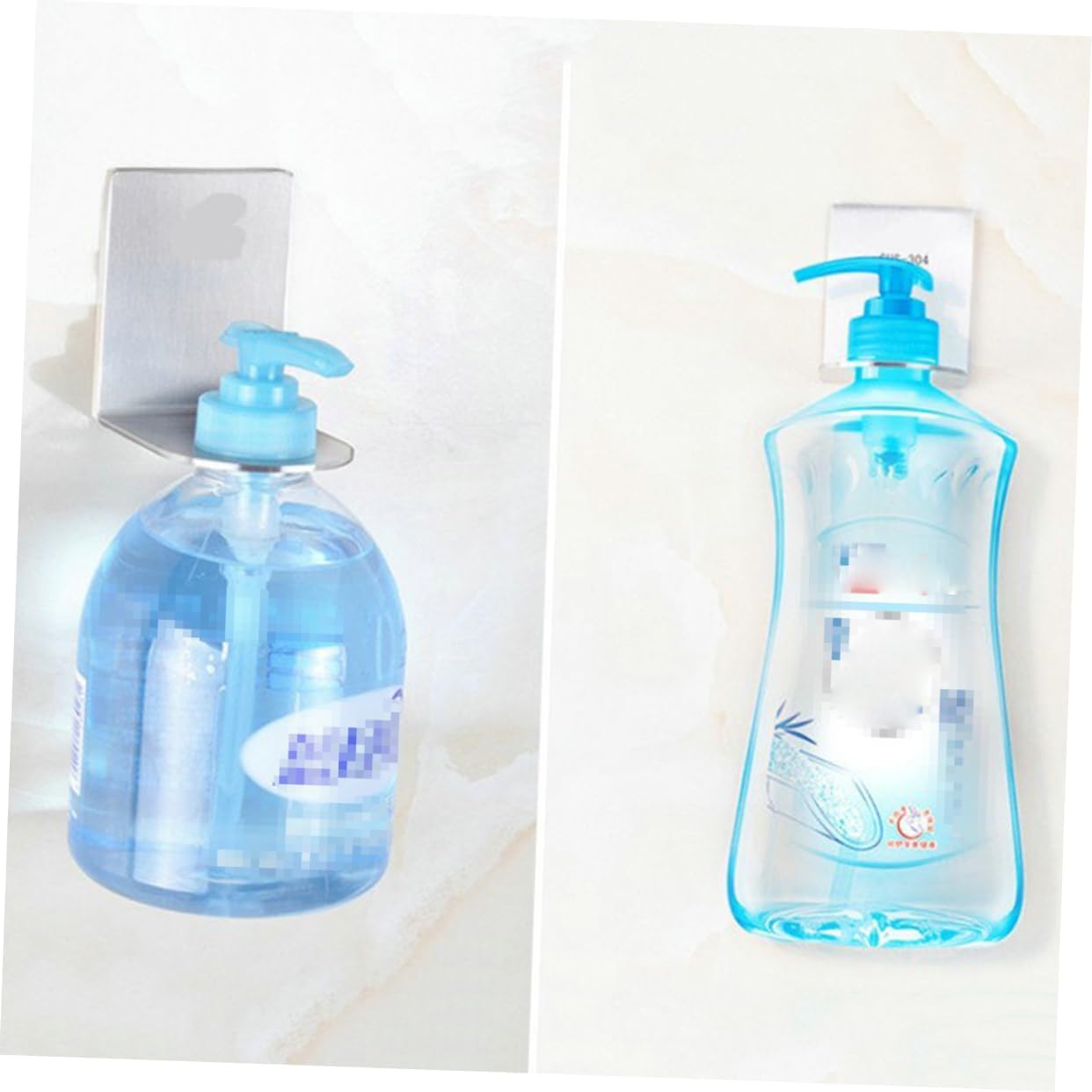 Garneck Silver Shower Gel Hooks Suction Soap Dispenser Holder