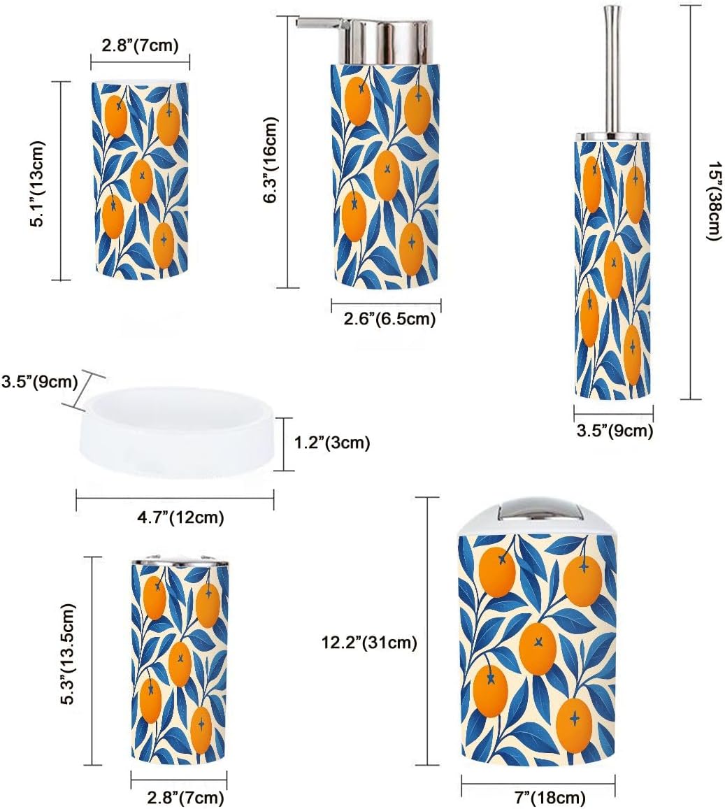 Boho Tropical Bathroom Accessories Set 6 Piece