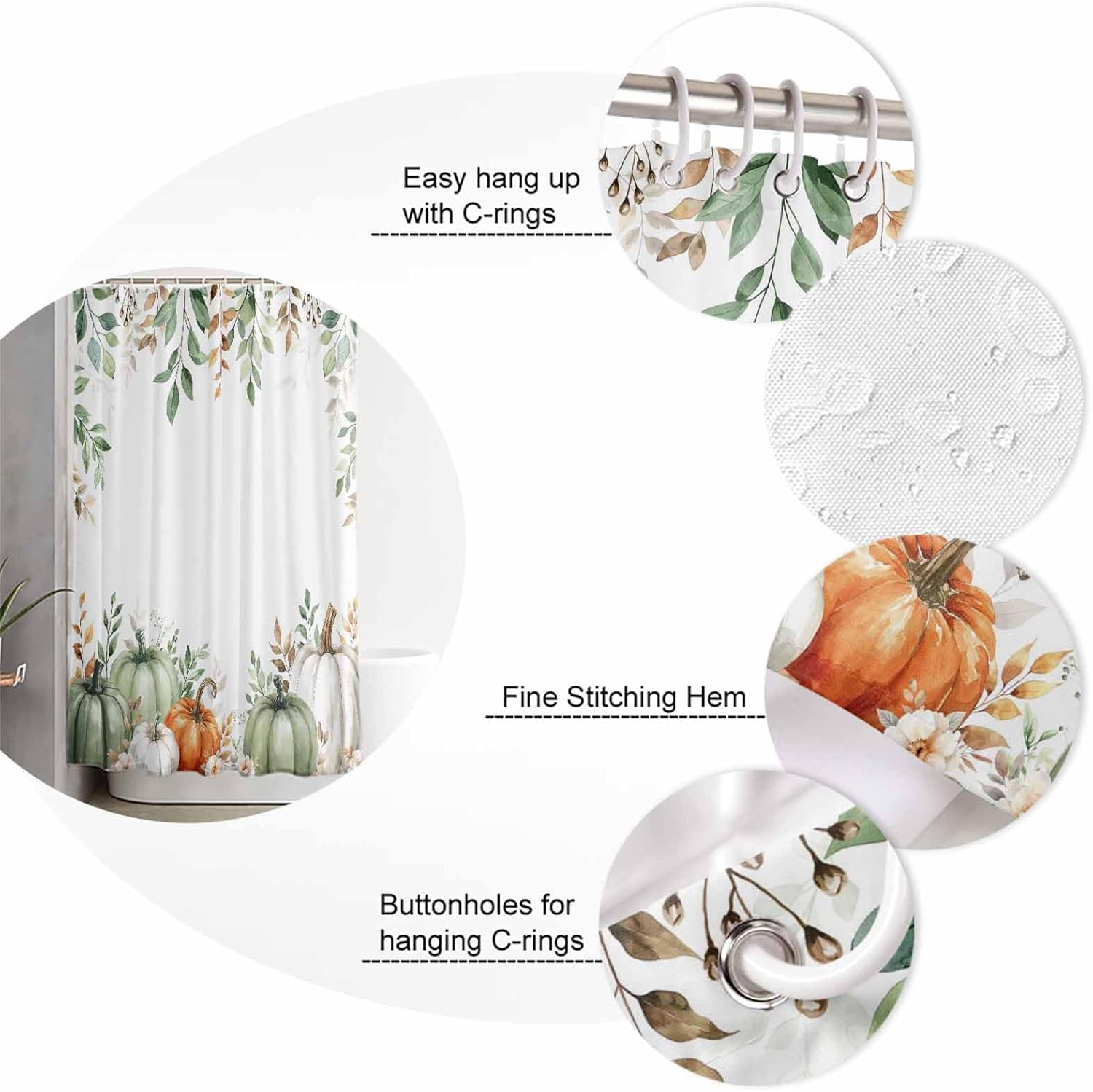 ZOE GARDEN Thanksgiving Pumpkin Bathroom Set