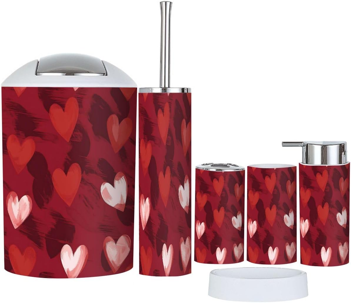 Boho Valentine Bathroom Accessory Set 6 Piece