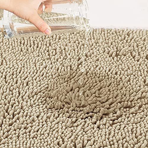 SONORO KATE Plush Bath Rug Non-Slip 3220 Beige