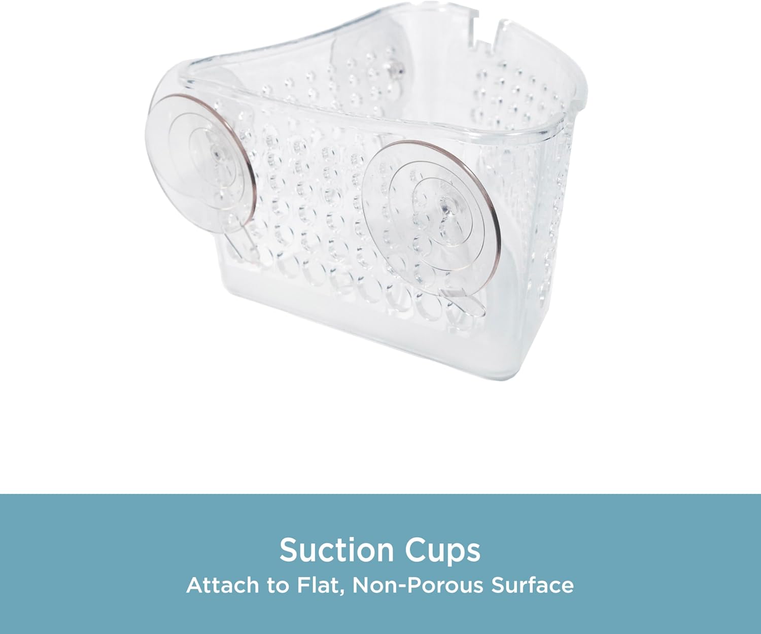 Kenney Suction Cup Corner Basket Shower Caddy Clear