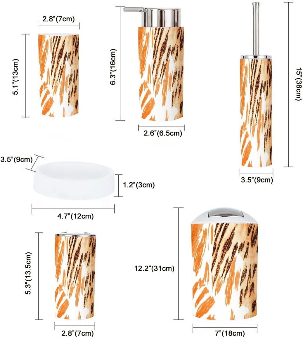 Boho Zebra Skin Bathroom Accessory Set 6 Piece