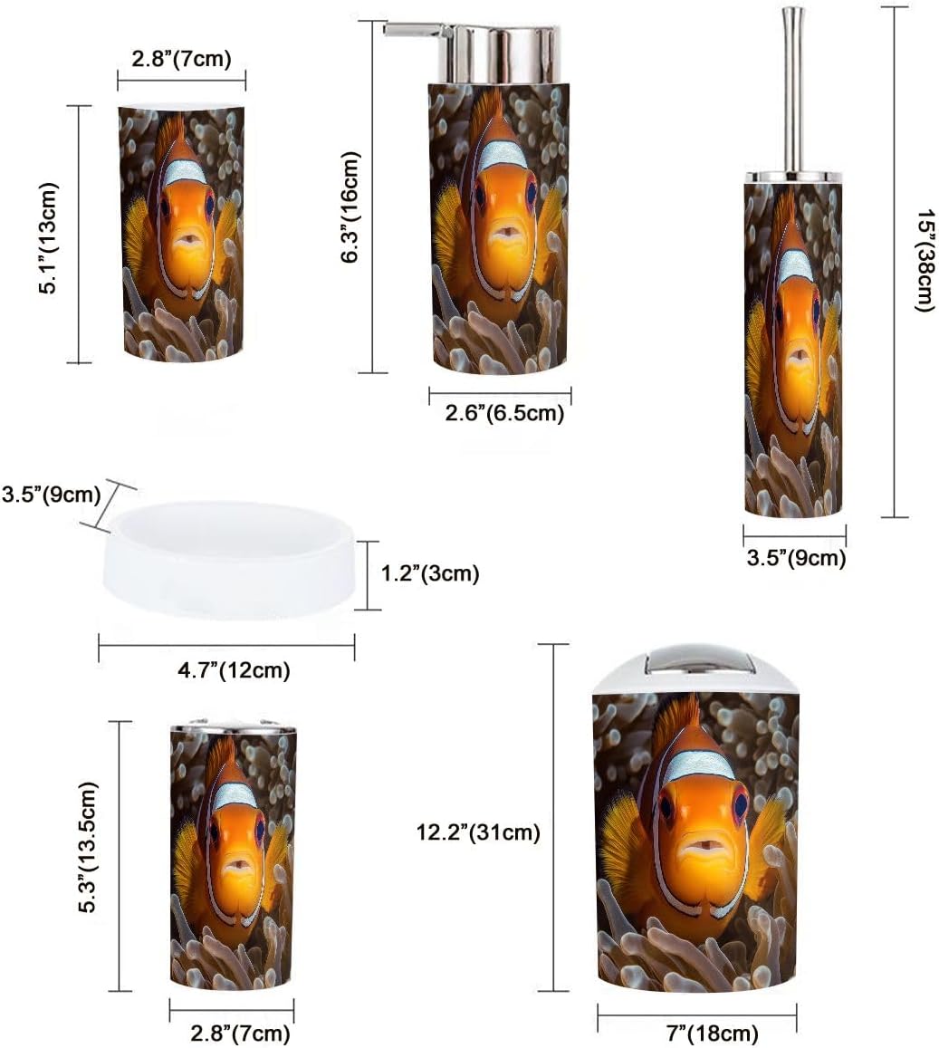 Boho Anemone Bathroom Accessory Set 6 Piece