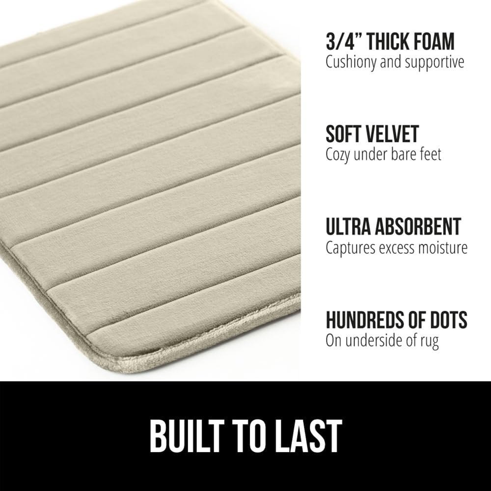 GORILLA GRIP Memory Foam Bath Rug with Dots 24x17