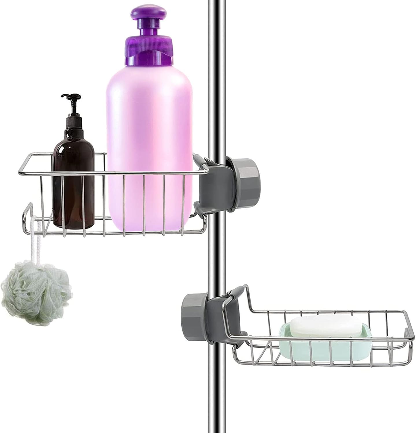 Mokife 2 Pack No Drill Shower Caddy Stainless Steel