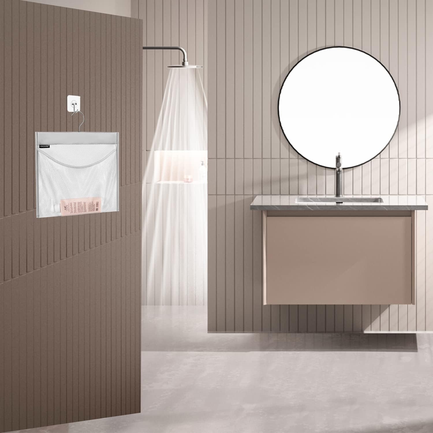 ANZORG Mesh Shower Caddy with Rotating Hanger