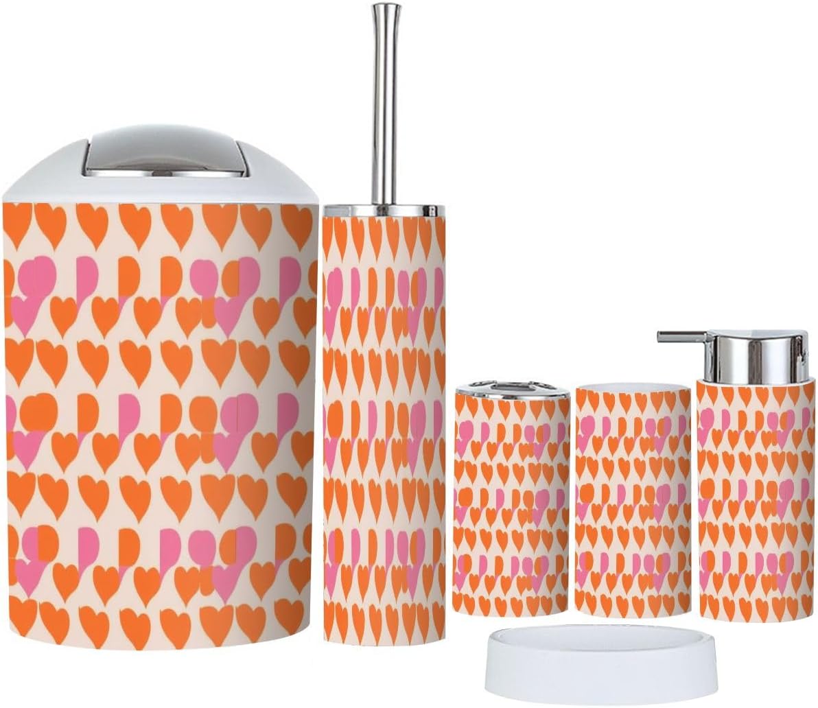 Boho Checkers Bathroom Accessory Set of 6