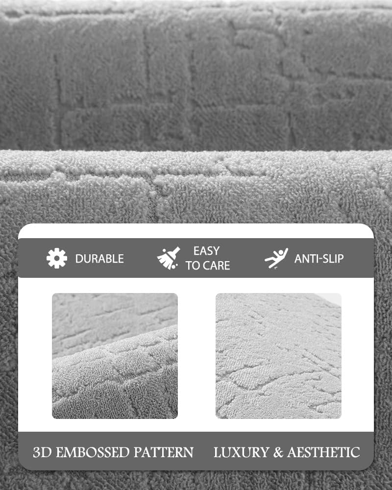 AMOAMI Bath Mat - Super Absorbent Quick Dry Rubber Backed Floor Mat