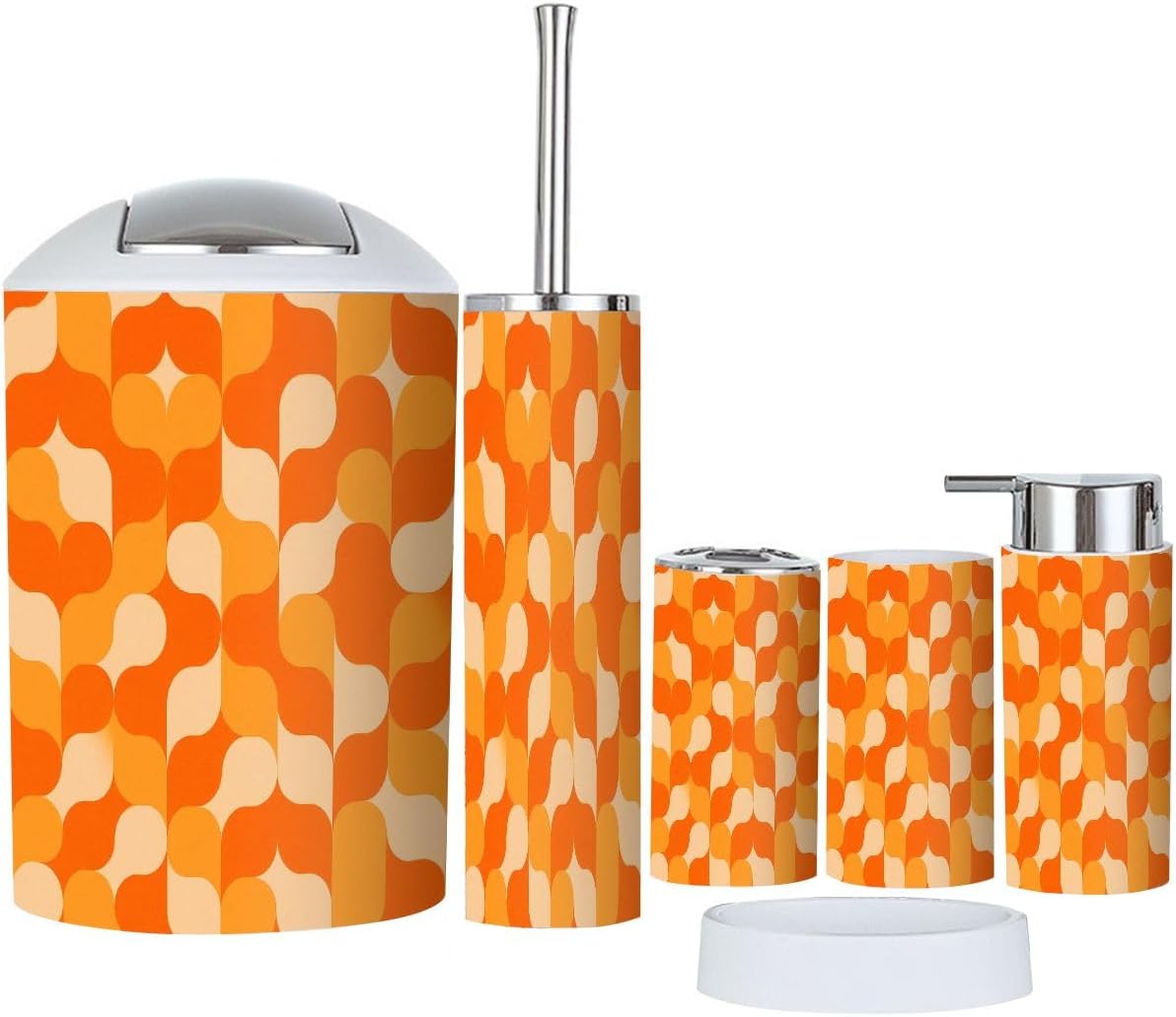 Boho Geometric Bathroom Accessory Set 6 Piece 1