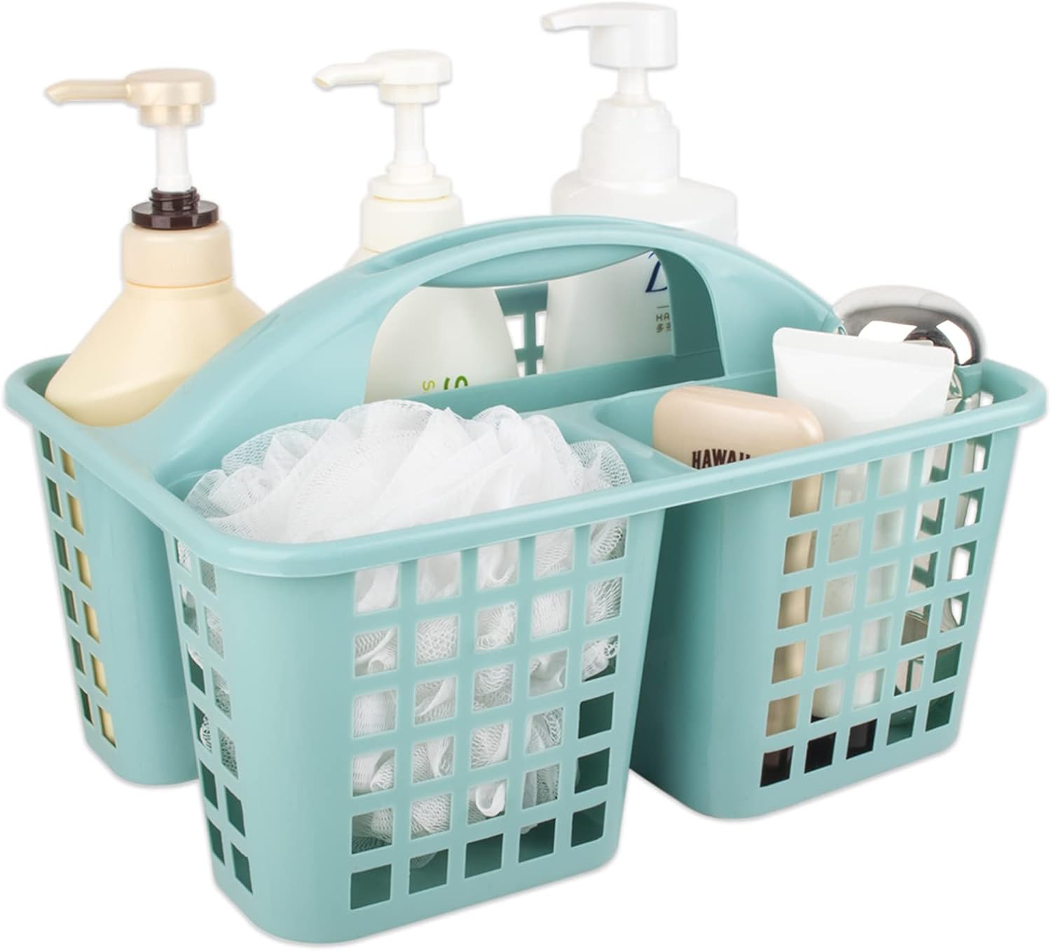 Portable Shower Caddy with 3 Compartments and Handle